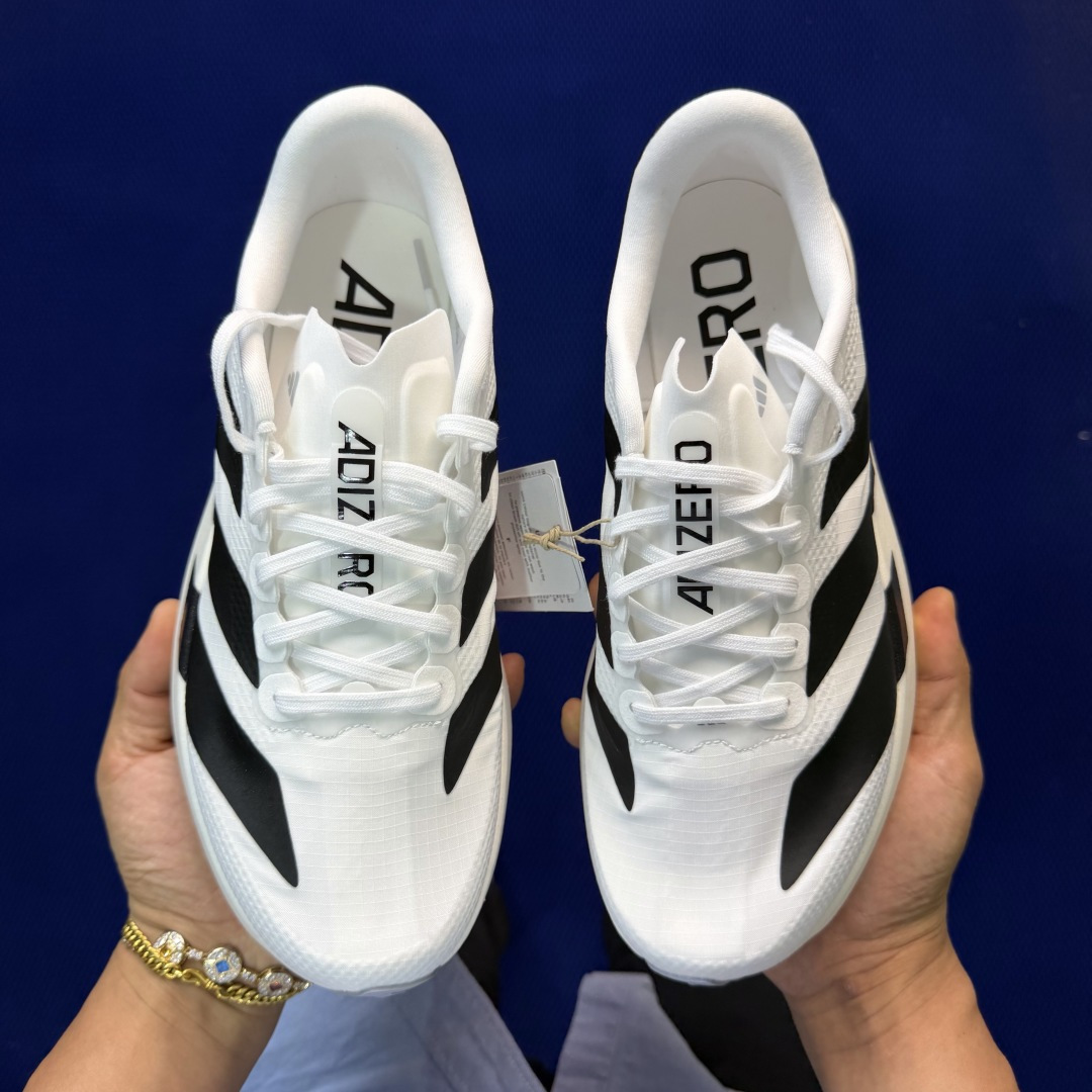 新版 AD Adizero Evo SL 阿迪达斯马拉松跑步鞋轻量Q弹缓震跑鞋新体验！第34色:白黑货号