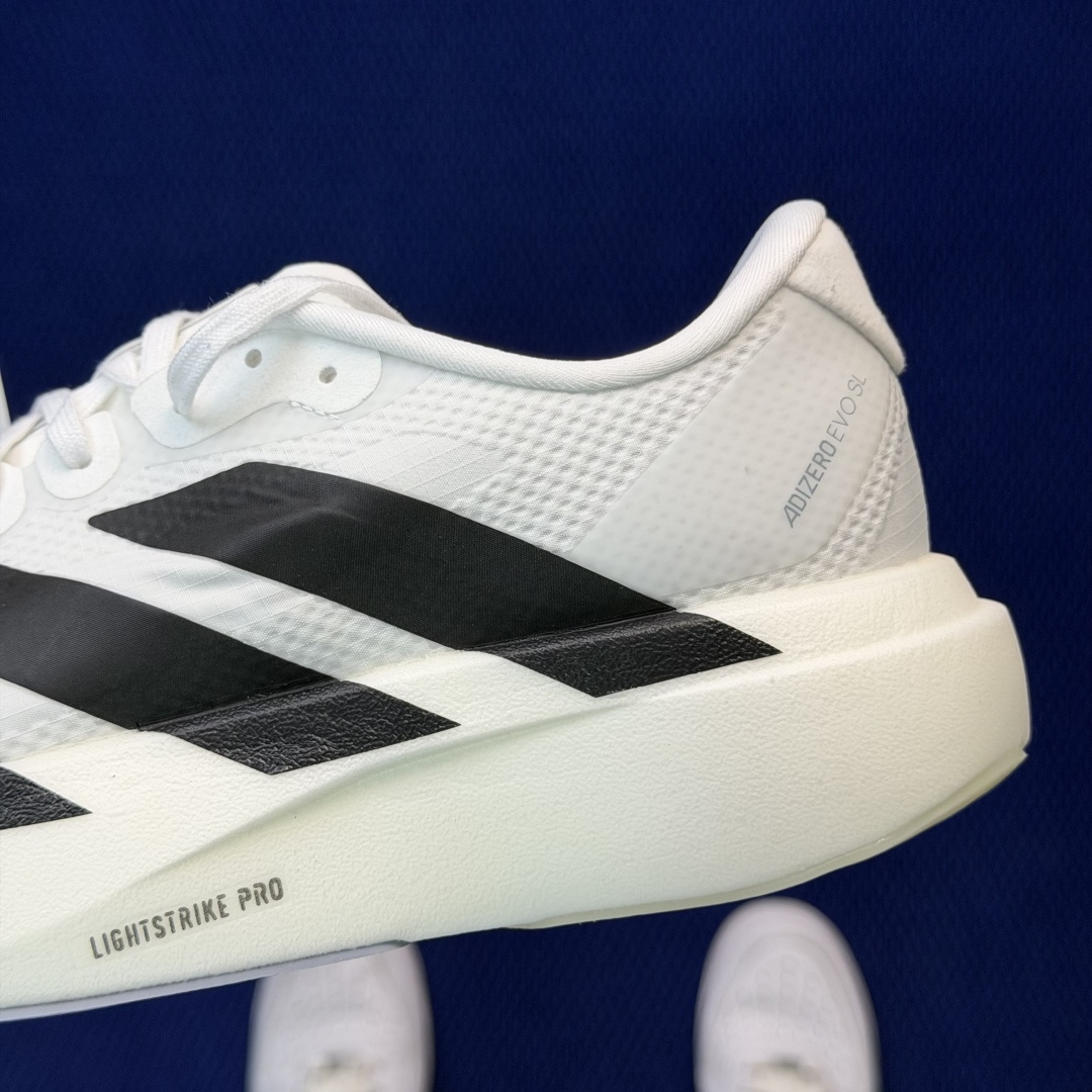 新版 AD Adizero Evo SL 阿迪达斯马拉松跑步鞋轻量Q弹缓震跑鞋新体验！第34色:白黑货号