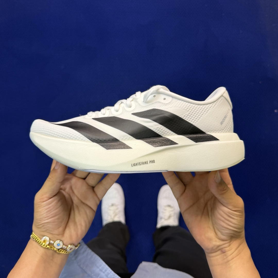 新版 AD Adizero Evo SL 阿迪达斯马拉松跑步鞋轻量Q弹缓震跑鞋新体验！第34色:白黑货号