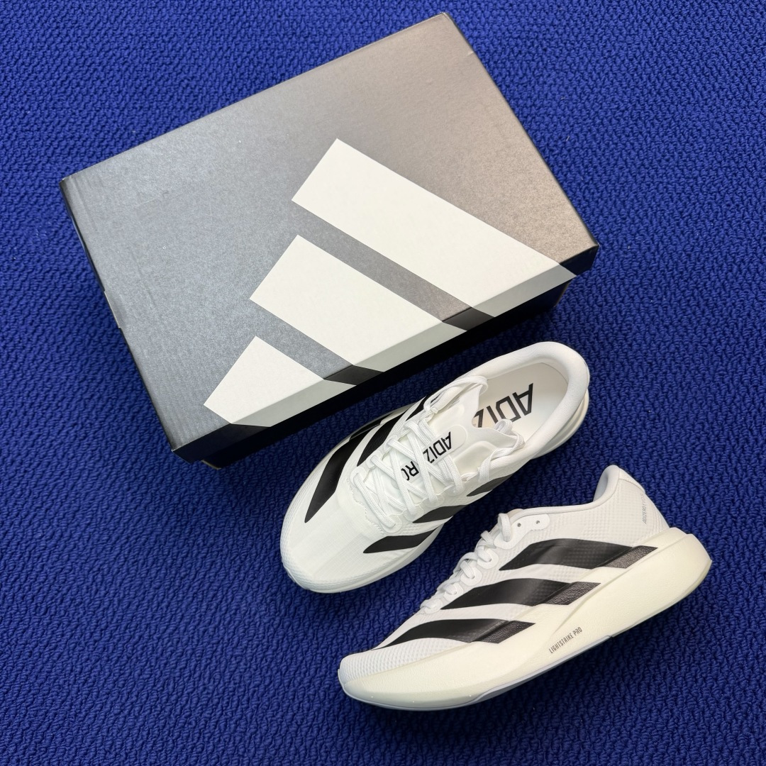 新版 AD Adizero Evo SL 阿迪达斯马拉松跑步鞋轻量Q弹缓震跑鞋新体验！第34色:白黑货号