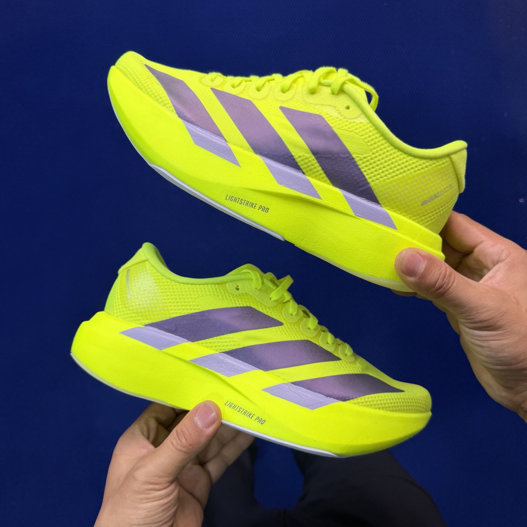 新版 AD Adizero Evo SL 阿迪达斯马拉松跑步鞋轻量Q弹缓震跑鞋新体验！第36色:荧光绿货