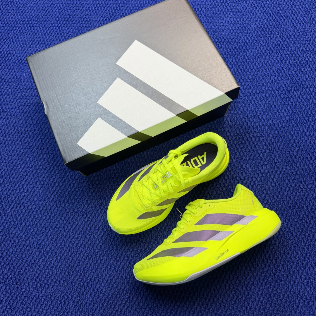 新版 AD Adizero Evo SL 阿迪达斯马拉松跑步鞋轻量Q弹缓震跑鞋新体验！第36色:荧光绿货