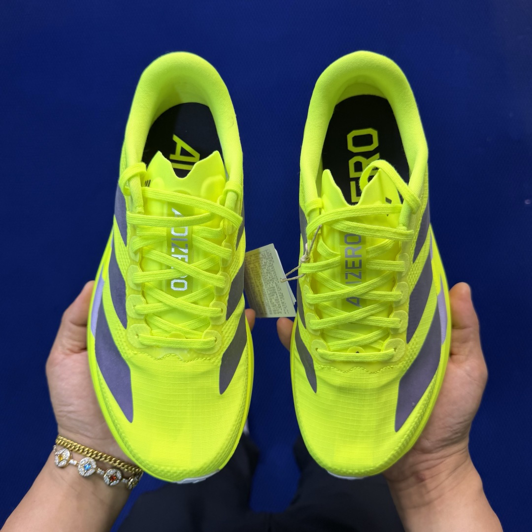 新版 AD Adizero Evo SL 阿迪达斯马拉松跑步鞋轻量Q弹缓震跑鞋新体验！第36色:荧光绿货