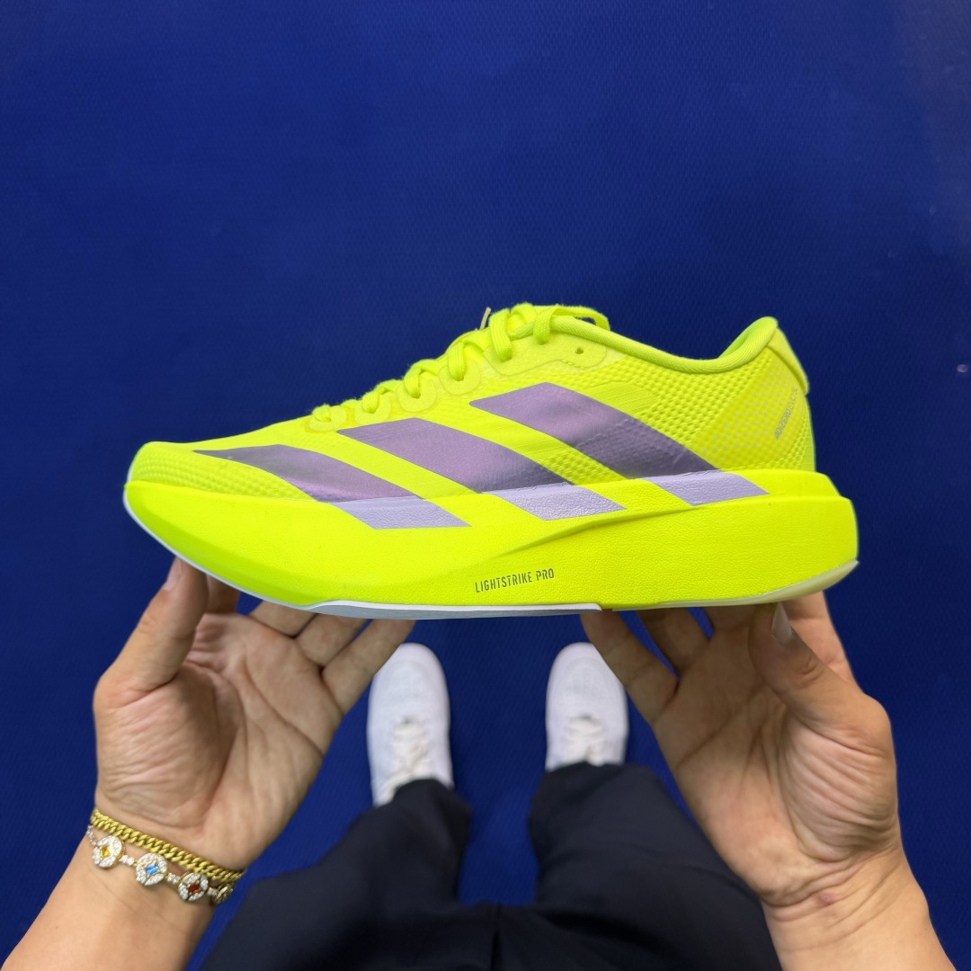 新版 AD Adizero Evo SL 阿迪达斯马拉松跑步鞋轻量Q弹缓震跑鞋新体验！第36色:荧光绿货