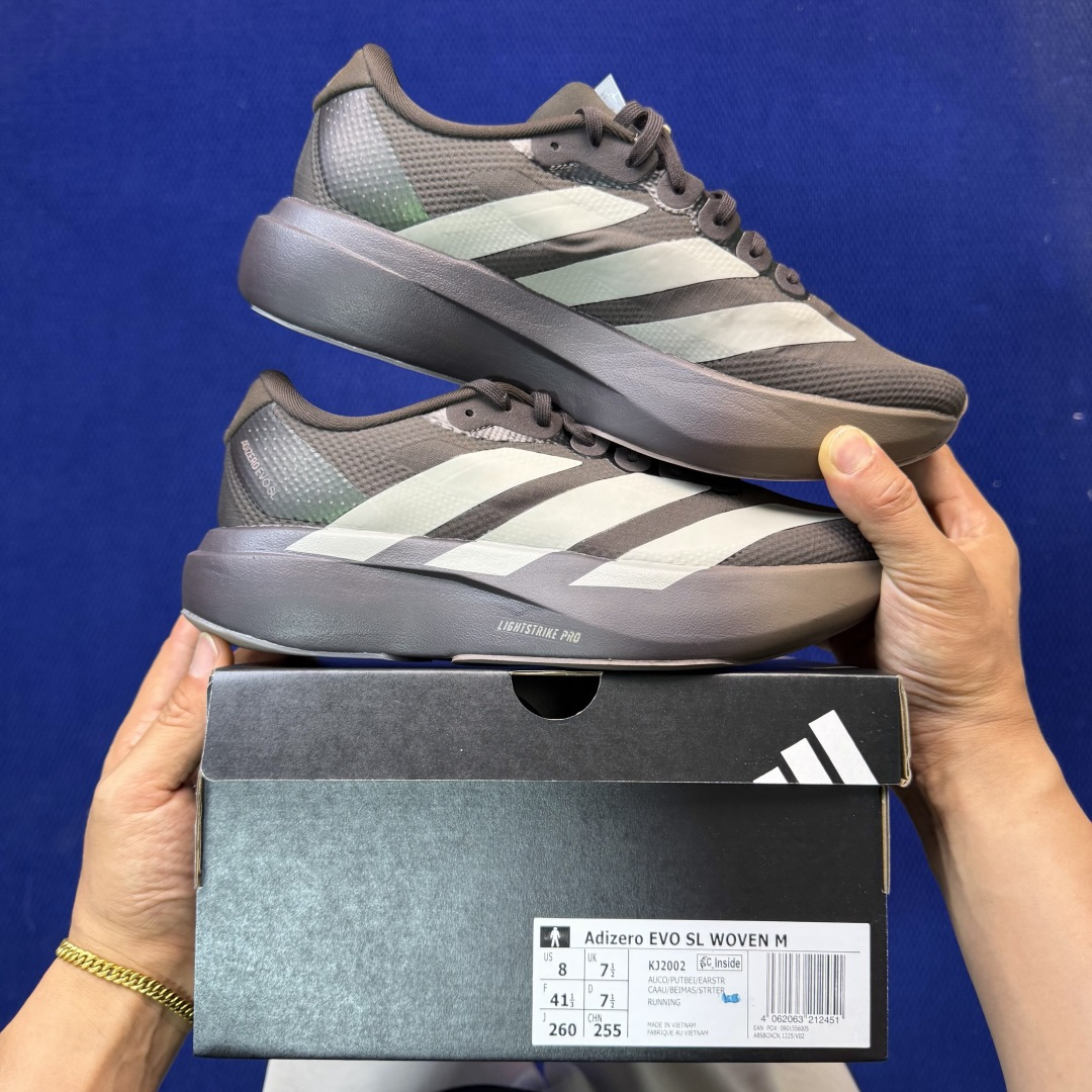新版 AD Adizero Evo SL 阿迪达斯马拉松跑步鞋轻量Q弹缓震跑鞋新体验！第37色:褐色货号