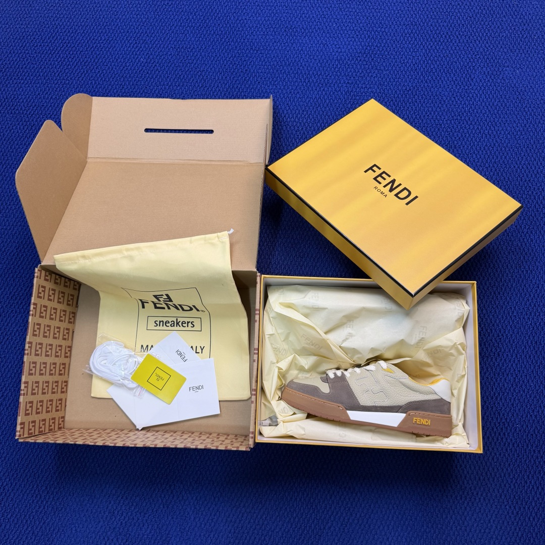 Fendi芬迪情侣款板鞋41色！#全身20几个细节点全部做到一致还原 吊打市面所有版本 独家原装套装配件