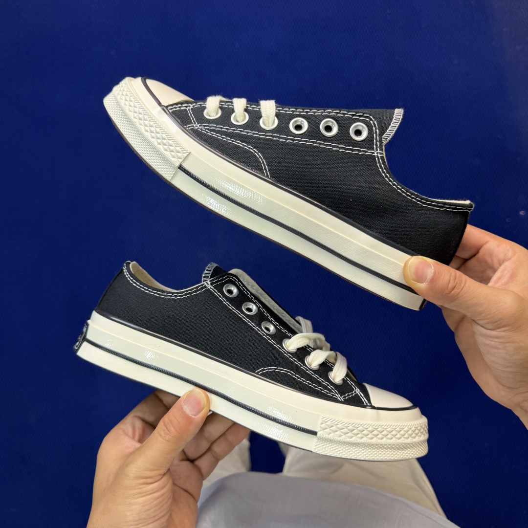 虎扑版‼️匡威黑色低帮！CConverse 匡威 Chuck 70 1970S 帆布休闲板鞋行业一线头部