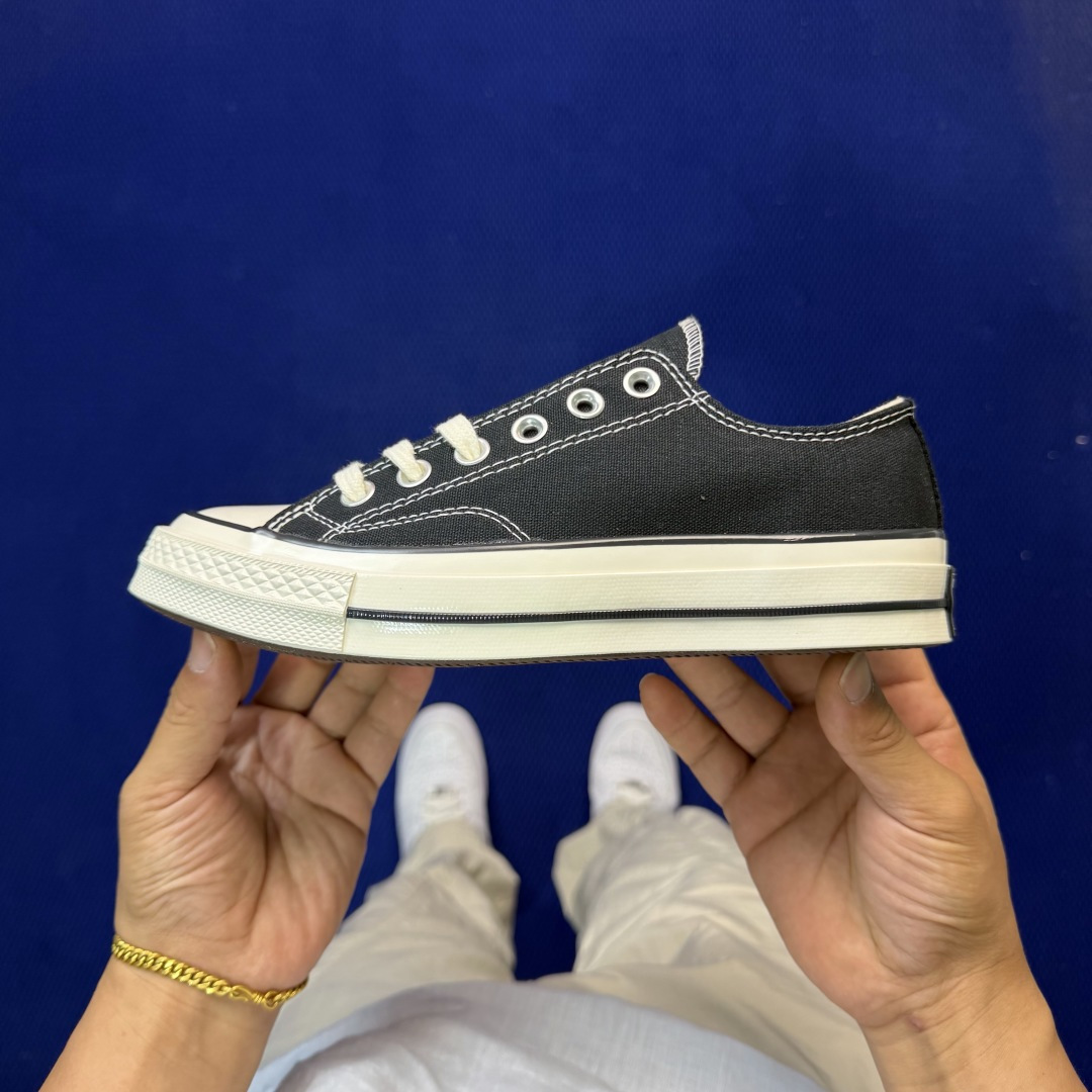 虎扑版‼️匡威黑色低帮！CConverse 匡威 Chuck 70 1970S 帆布休闲板鞋行业一线头部