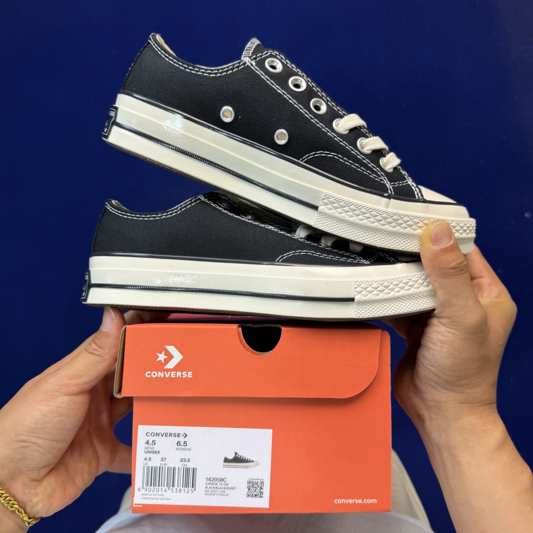 虎扑版‼️匡威黑色低帮！CConverse 匡威 Chuck 70 1970S 帆布休闲板鞋行业一线头部