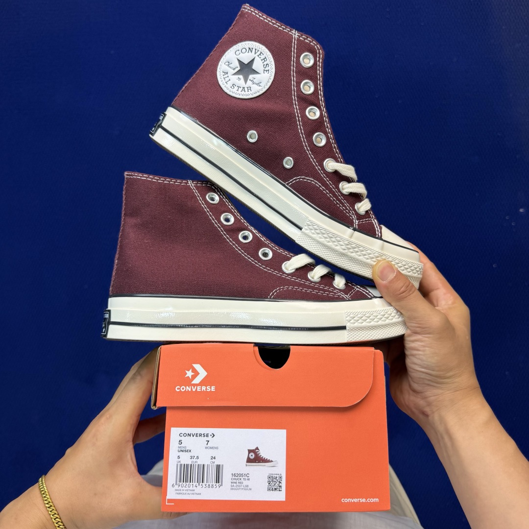 虎扑版‼️匡威酒红高帮！CConverse 匡威 Chuck 70 1970S 帆布休闲板鞋行业一线头部