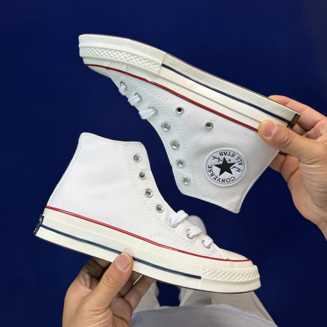 虎扑版‼️匡威白色高帮！CConverse 匡威 Chuck 70 1970S 帆布休闲板鞋行业一线头部
