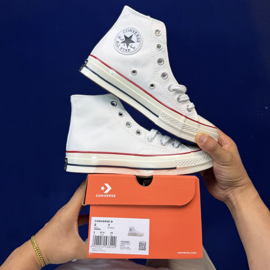 虎扑版‼️匡威白色高帮！CConverse 匡威 Chuck 70 1970S 帆布休闲板鞋行业一线头部