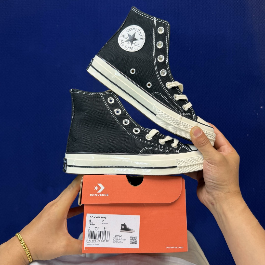 虎扑版‼️匡威黑色高帮！CConverse 匡威 Chuck 70 1970S 帆布休闲板鞋行业一线头部