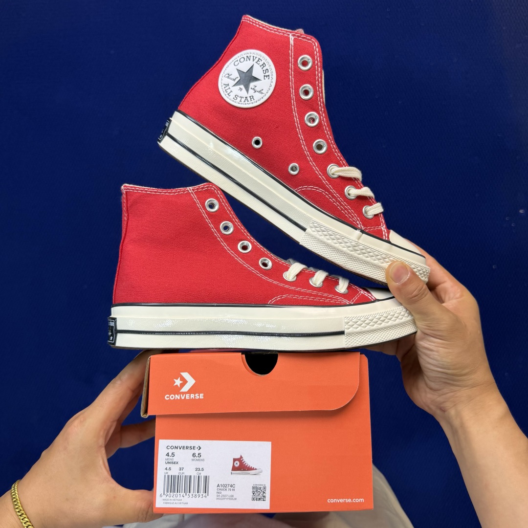 虎扑版‼️匡威红色高帮！A10274CConverse 匡威 Chuck 70 1970S 帆布休闲板鞋