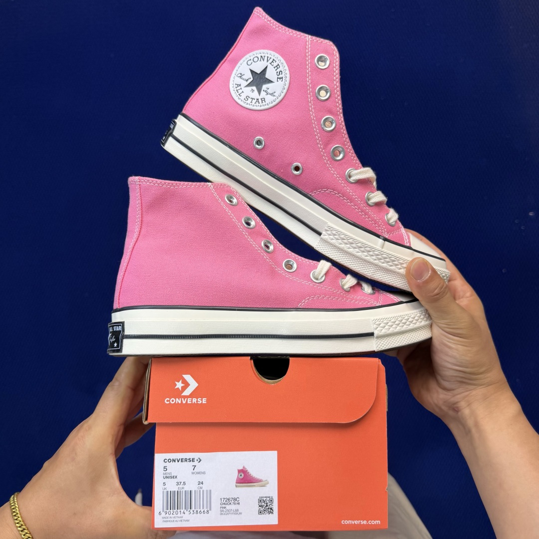 虎扑版‼️匡威芭比粉高帮！CConverse 匡威 Chuck 70 1970S 帆布休闲板鞋行业一线头