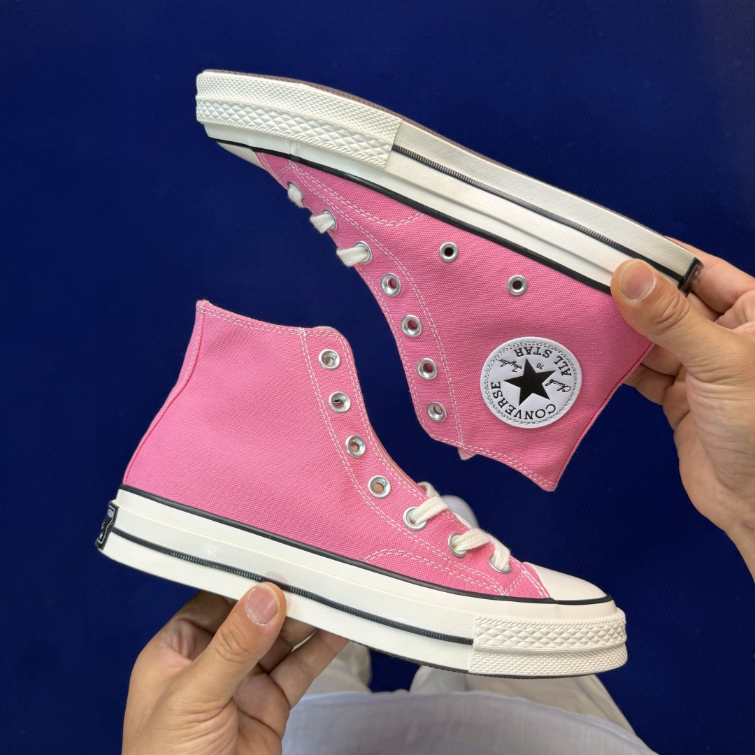 虎扑版‼️匡威芭比粉高帮！CConverse 匡威 Chuck 70 1970S 帆布休闲板鞋行业一线头