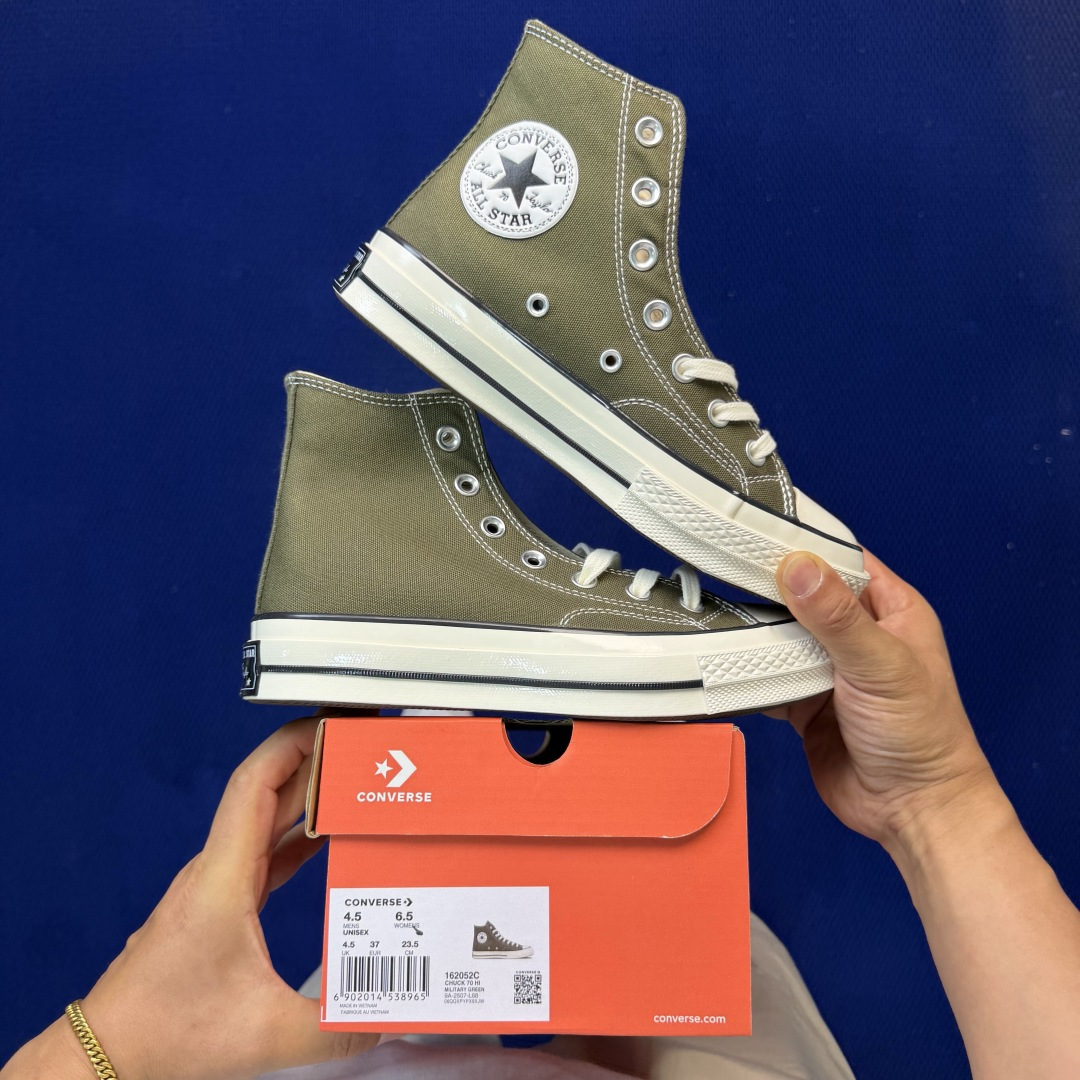 虎扑版‼️匡威军绿高帮！CConverse 匡威 Chuck 70 1970S 帆布休闲板鞋行业一线头部