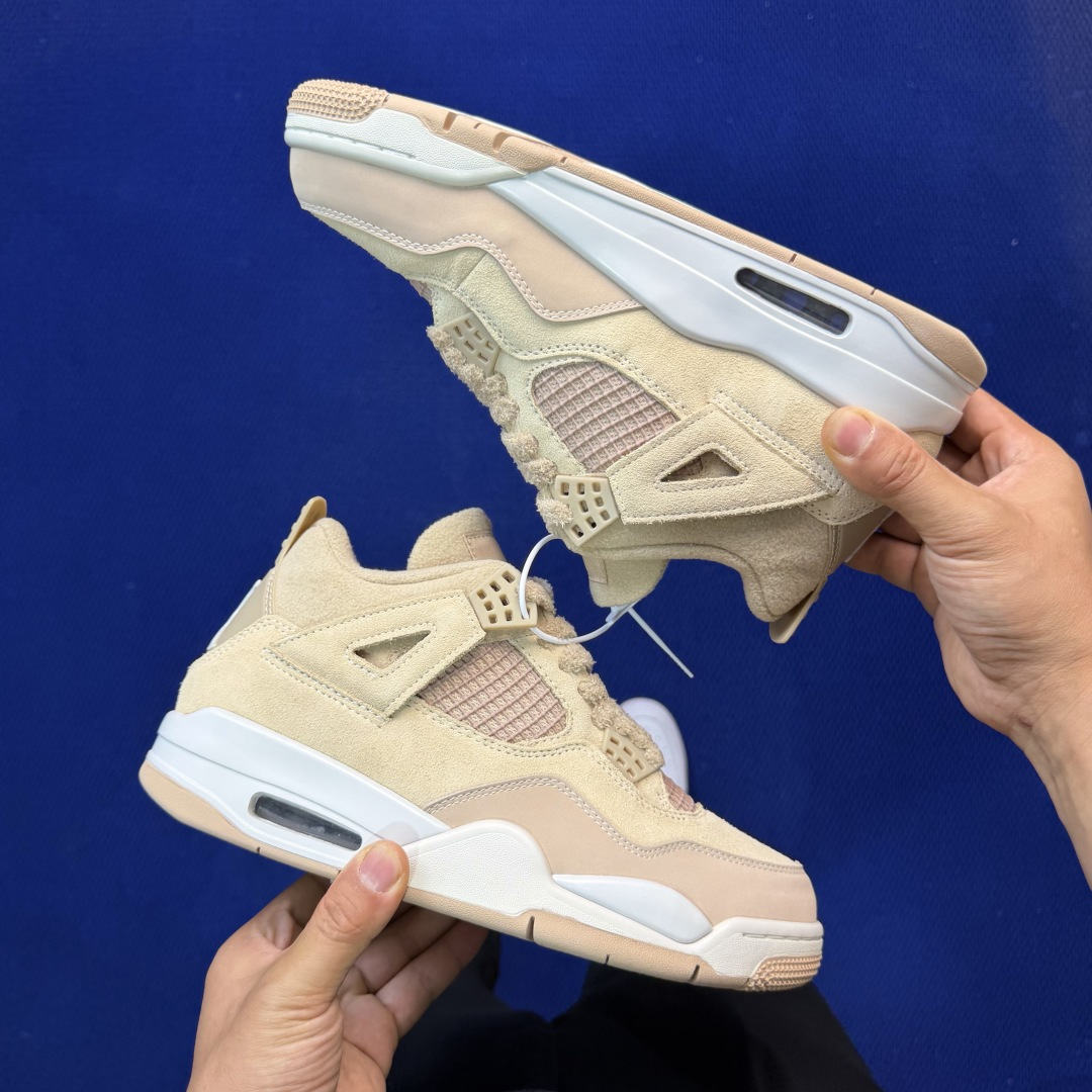 顶级性价比 aj4系列：米棕色全头层纯原大厂品质！货号：HV0823-200 尺码36-45带半码