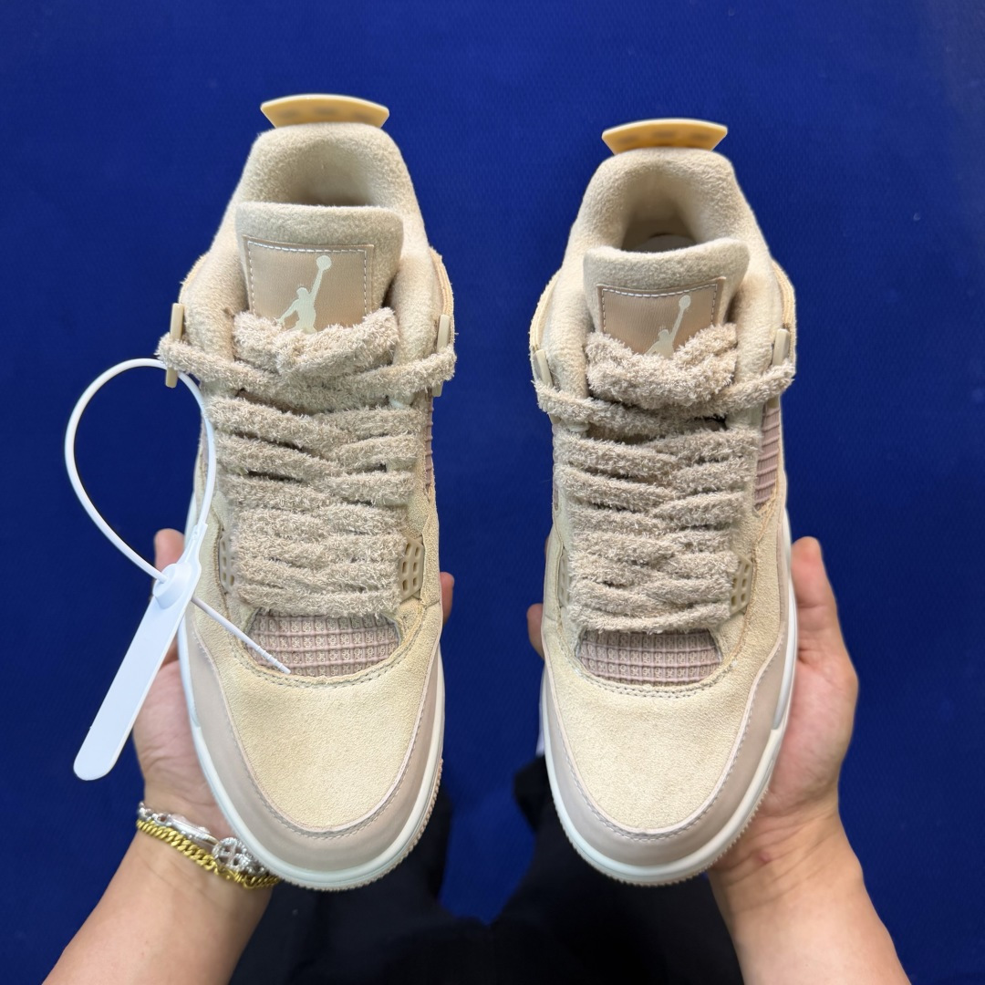 顶级性价比 aj4系列：米棕色全头层纯原大厂品质！货号：HV0823-200 尺码36-45带半码