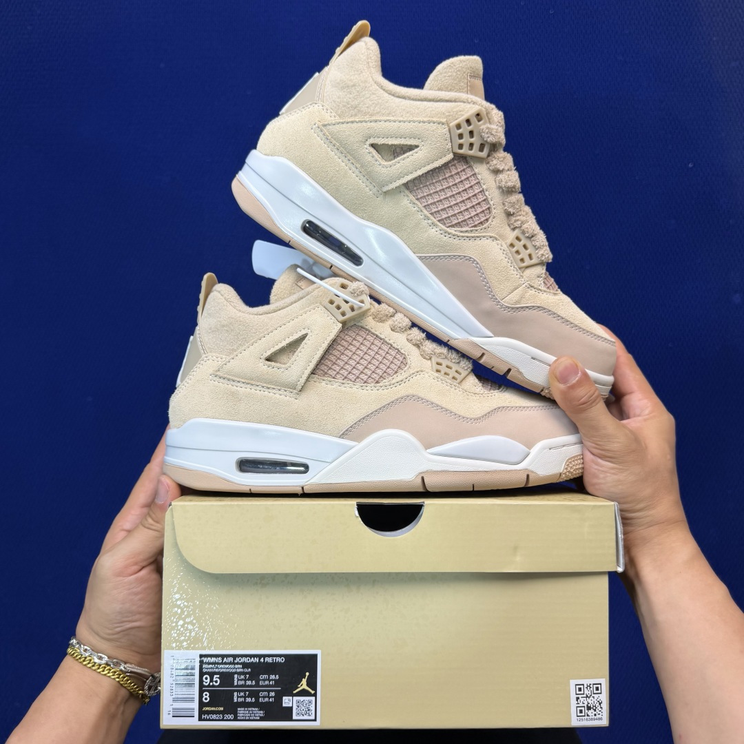 顶级性价比 aj4系列：米棕色全头层纯原大厂品质！货号：HV0823-200 尺码36-45带半码