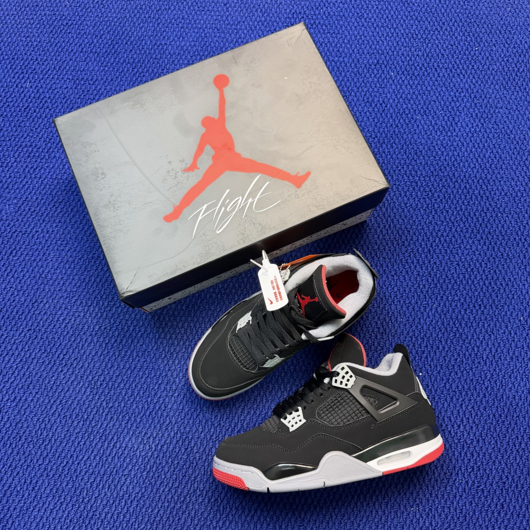 顶级性价比 aj4系列：黑红公牛全头层纯原大厂品质！货号：-060 尺码40-47.5带半码