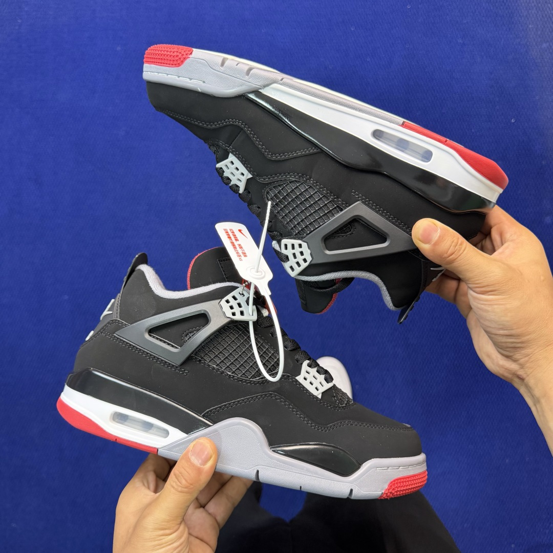 顶级性价比 aj4系列：黑红公牛全头层纯原大厂品质！货号：-060 尺码40-47.5带半码