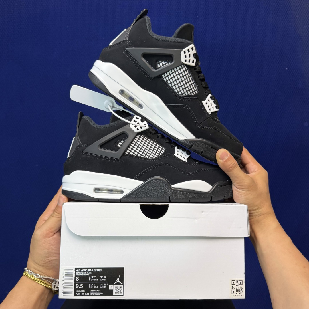 顶级性价比 aj4系列：黑白全头层纯原大厂品质！货号：FQ8138-001 尺码36-47.5带半码