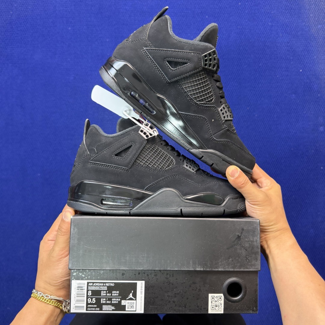 顶级性价比 aj4系列：黑猫🐈‍⬛全头层纯原大厂品质！货号：CU1110-010 尺码40-47.5带半
