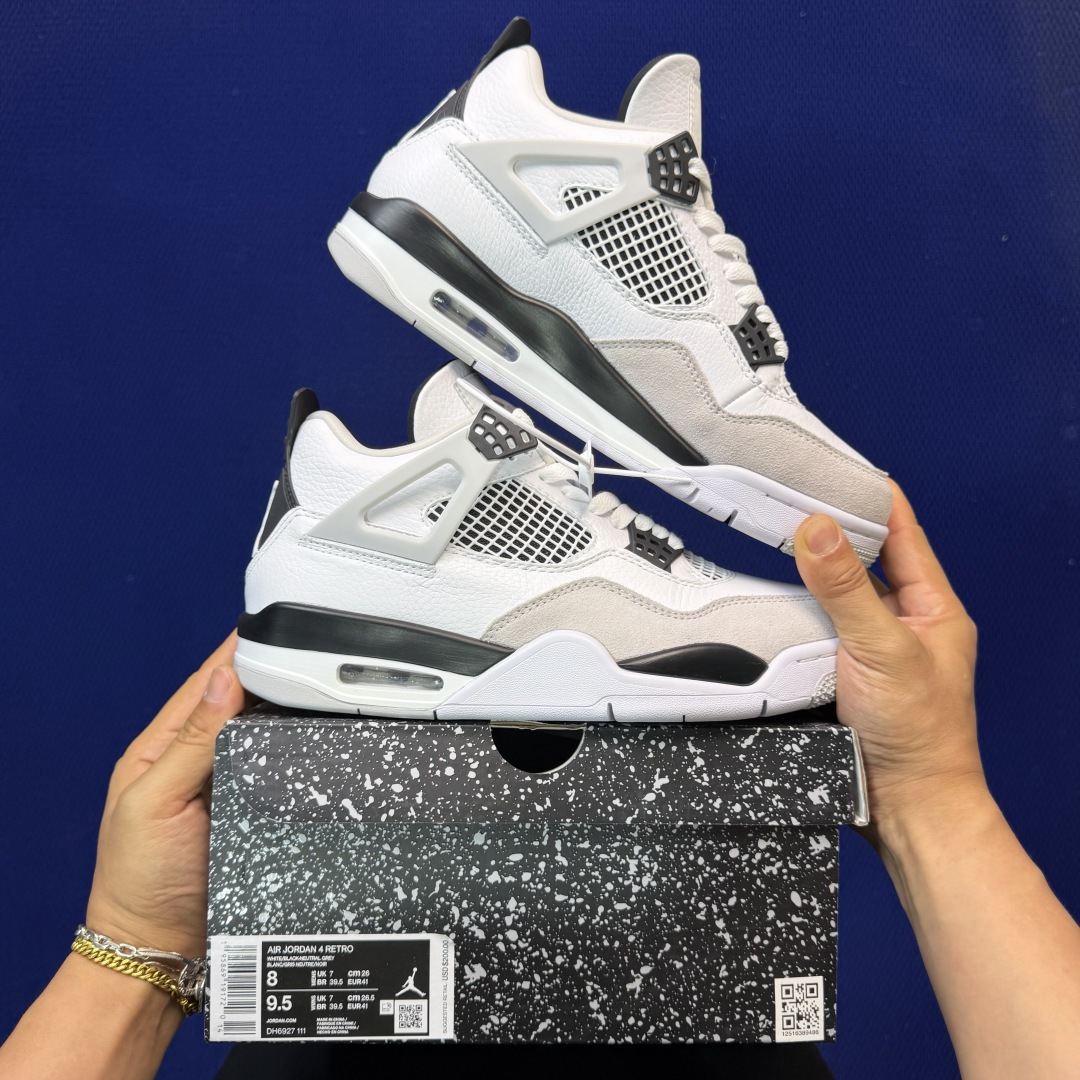 顶级性价比 aj4系列：小白水泥全头层纯原大厂品质！货号：DH6927-111 尺码40-47.5带半码
