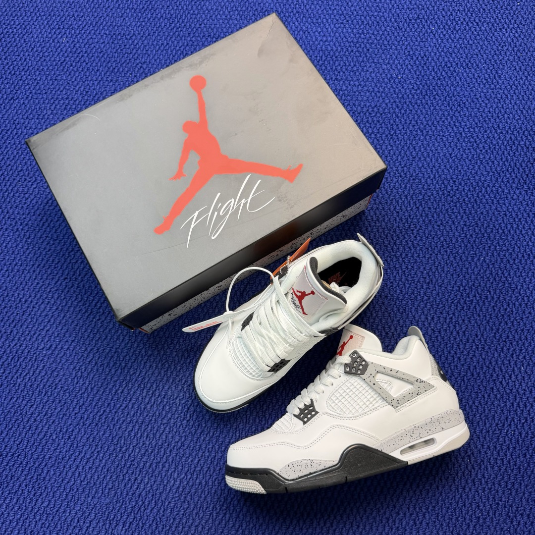 顶级性价比 aj4系列：白水泥全头层纯原大厂品质！货号：-192 尺码36-47.5带半码
