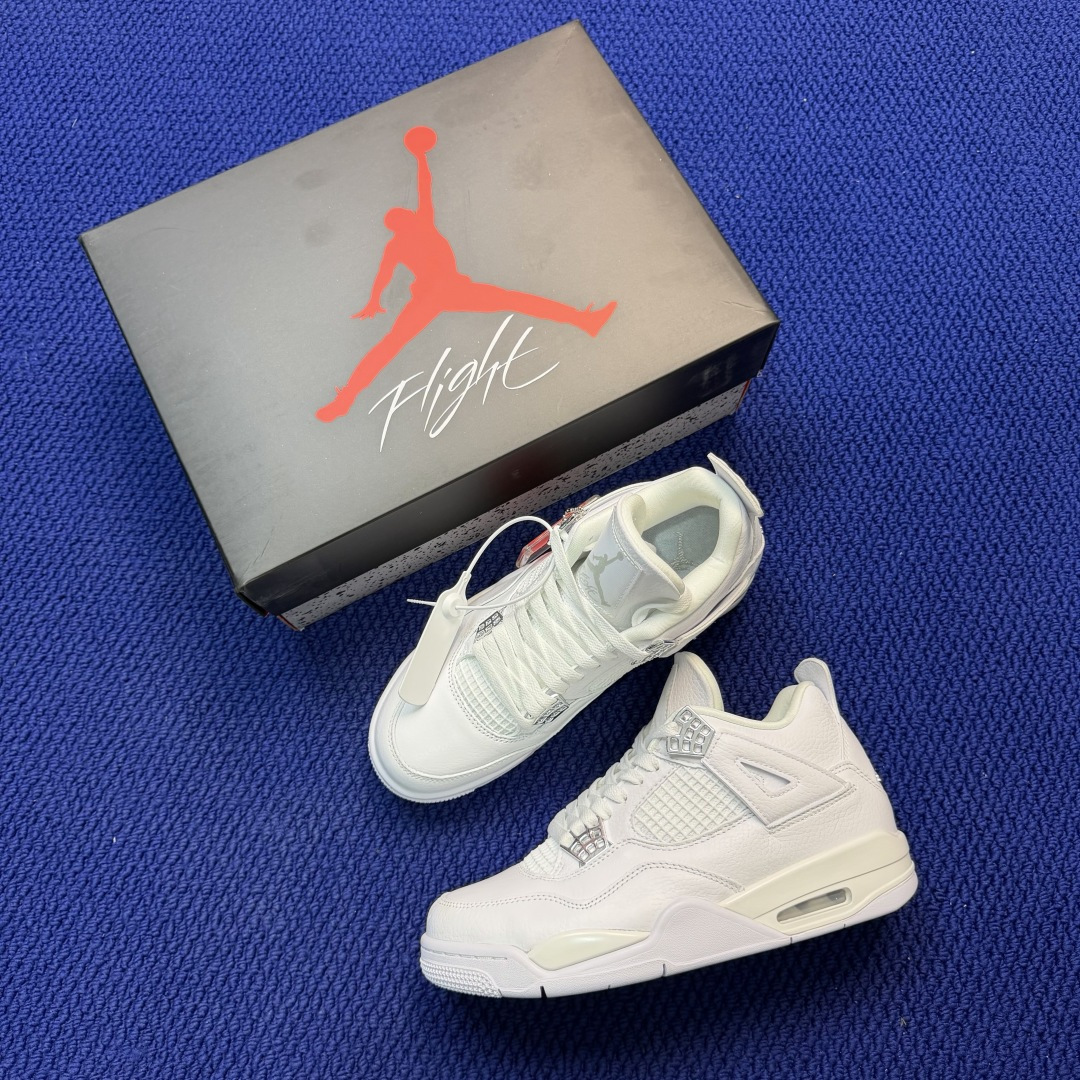 顶级性价比 aj4系列：纯白银全头层纯原大厂品质！货号：-100 尺码40-47.5带半码