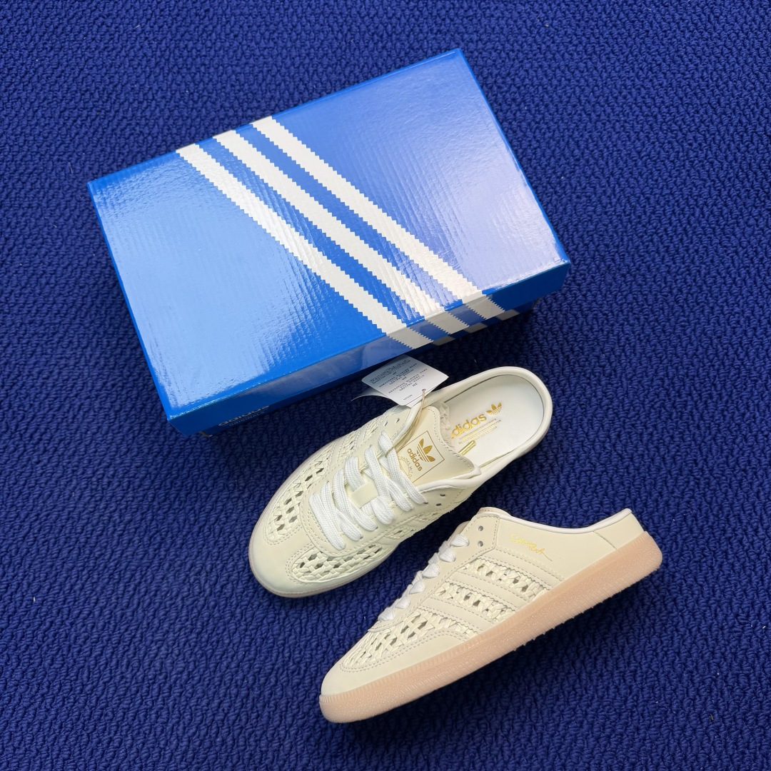 桑巴德训拖鞋一脚蹬 两色出货！adidas originals Samba OG MULE 包头拖鞋 黑
