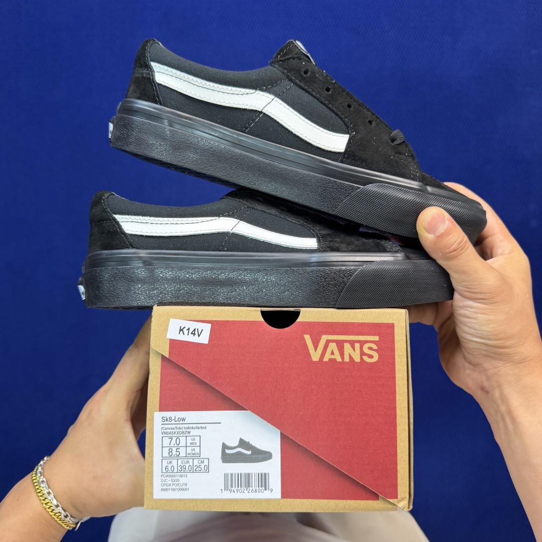 虎扑版！Vans Sk8-Low 低帮 K14V纯原级别外贸订单！万斯经典 硫化帆布板鞋正品海鸥线 鞋头