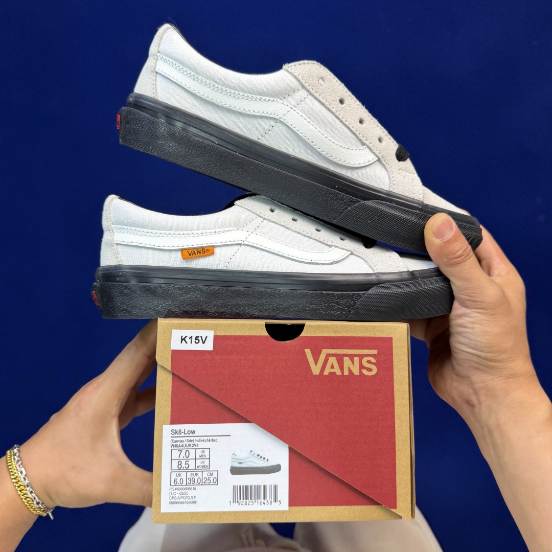 虎扑版！Vans Sk8-Low 低帮黑色 K15V纯原级别外贸订单！万斯经典 硫化帆布板鞋正品海鸥线 