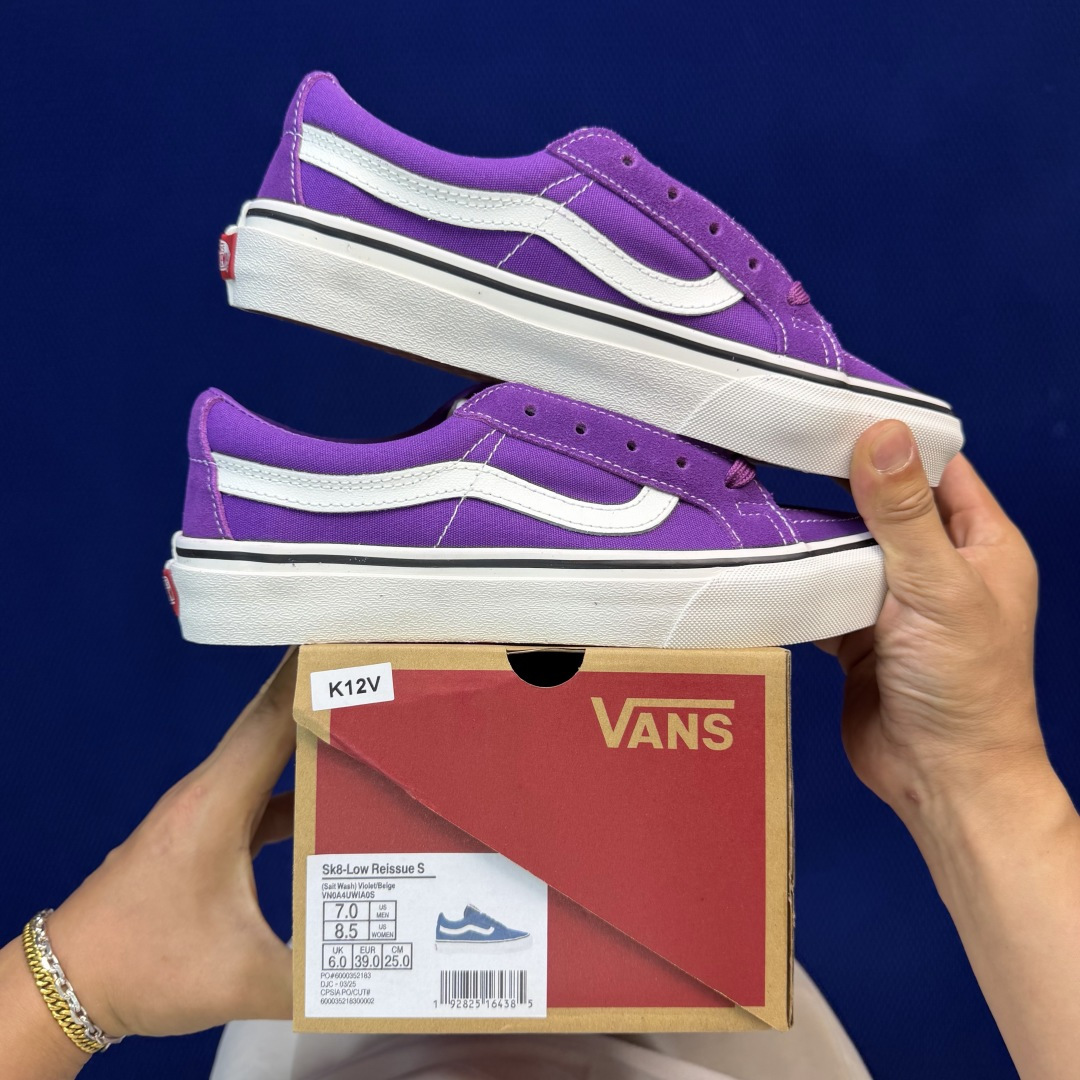 虎扑版！Vans Sk8-Low 低帮 K12V纯原级别外贸订单！万斯经典 硫化帆布板鞋正品海鸥线 鞋头
