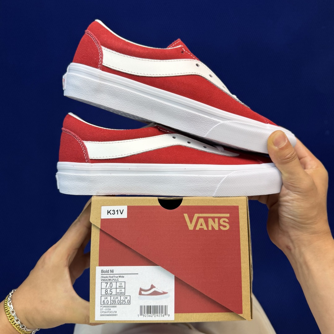 虎扑版！Vans Bold Ni 低帮 K31V纯原级别外贸订单！万斯经典 硫化板鞋全翻毛皮！正品海鸥线