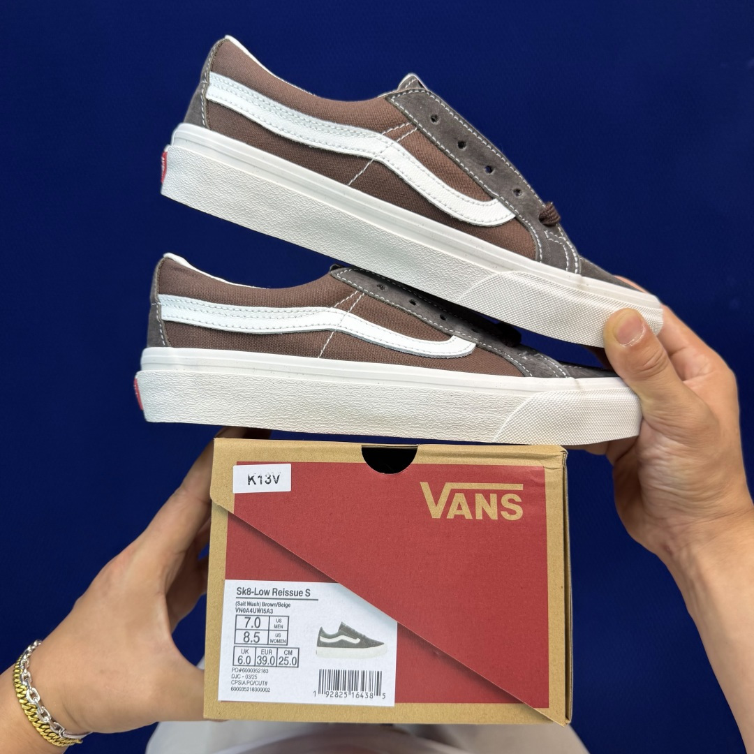 虎扑版！Vans Sk8-Low 低帮 K13V纯原级别外贸订单！万斯经典 硫化帆布板鞋正品海鸥线 鞋头