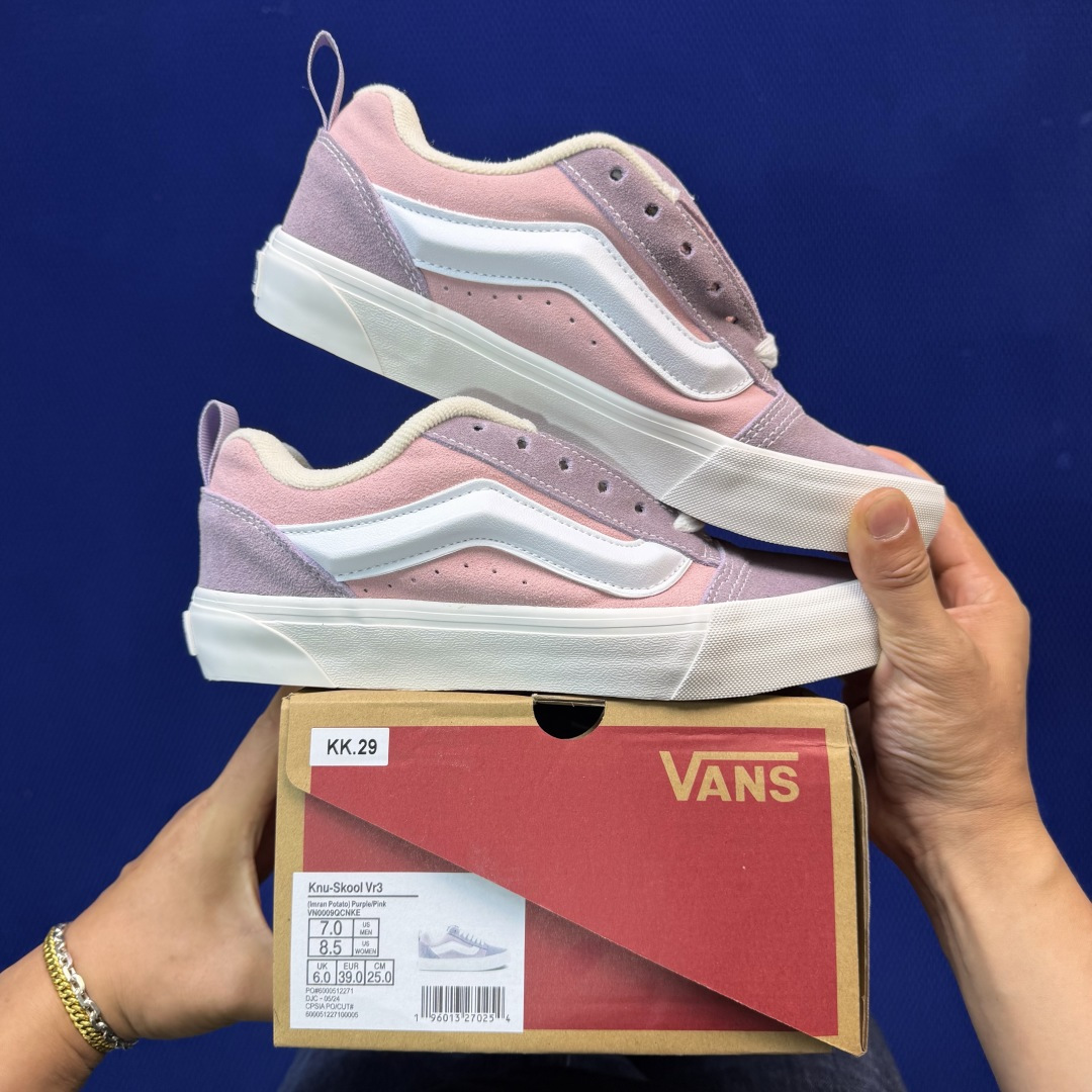 虎扑版！Vans Knu-Skool 低帮 KK29纯原级别外贸订单！万斯经典 硫化帆布板鞋 粗宽立体标