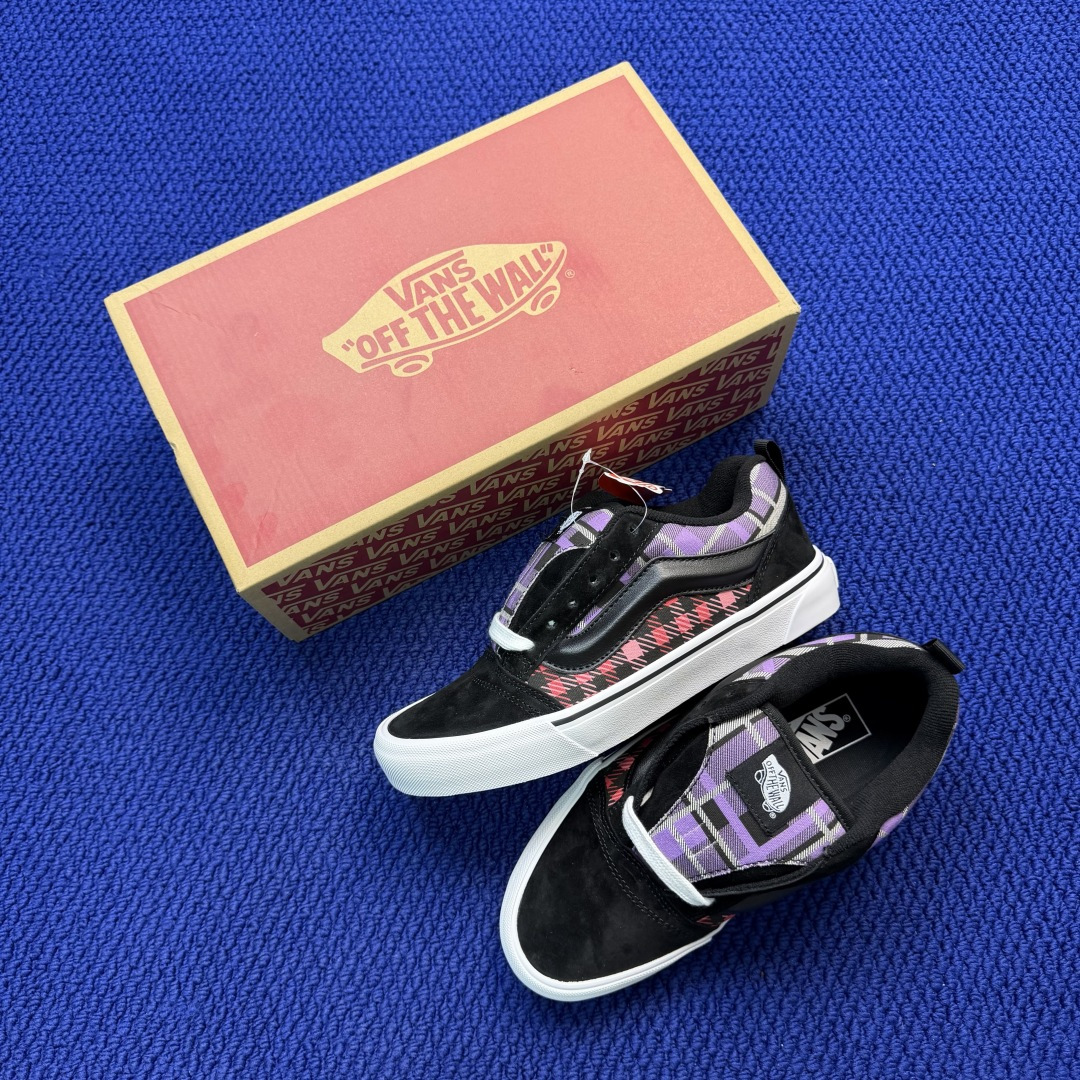 虎扑版！Vans Knu-Skool 低帮 KK47纯原级别外贸订单！万斯经典 硫化帆布板鞋 粗宽立体标