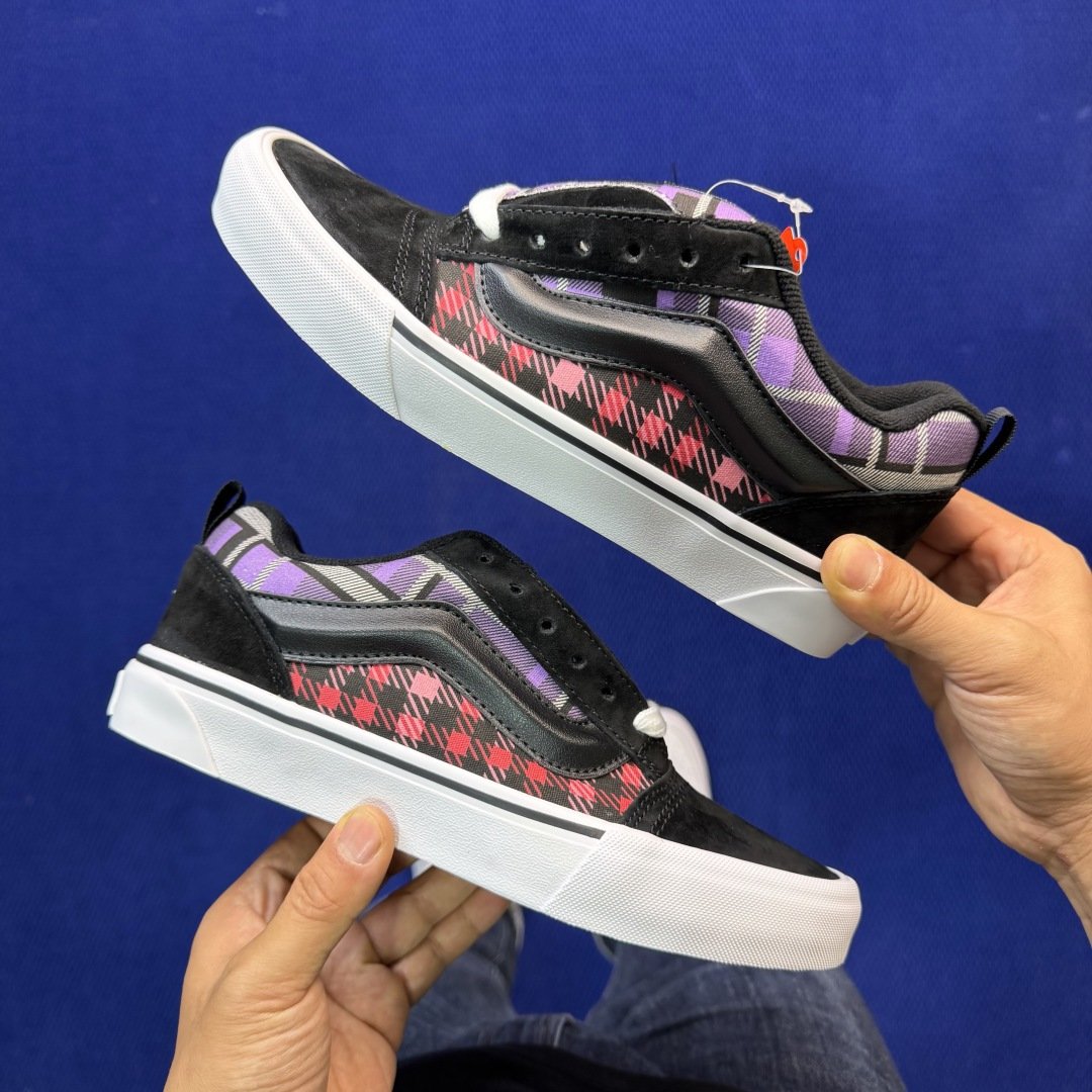 虎扑版！Vans Knu-Skool 低帮 KK47纯原级别外贸订单！万斯经典 硫化帆布板鞋 粗宽立体标