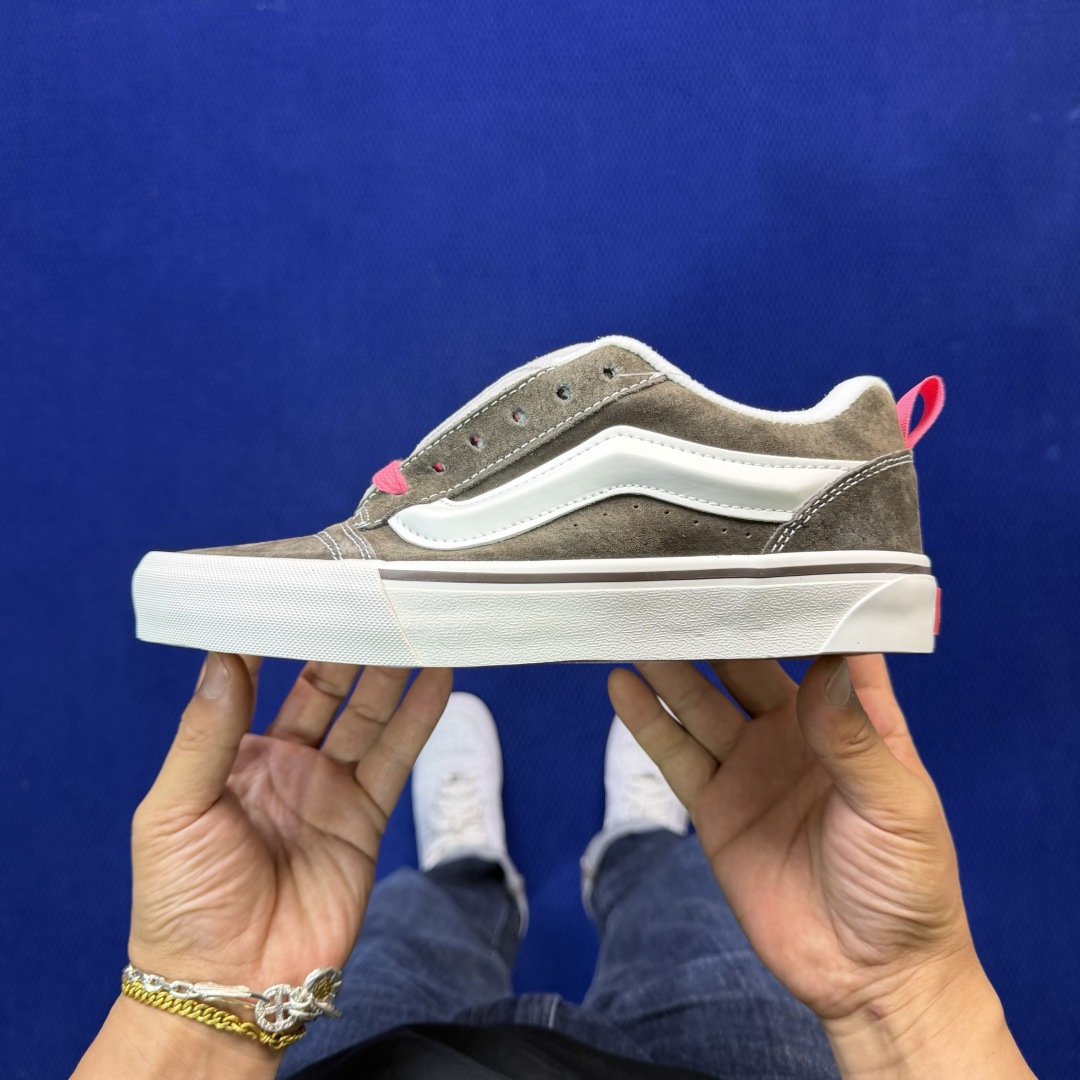 虎扑版！Vans Knu-Skool 低帮 KK50纯原级别外贸订单！万斯经典 硫化帆布板鞋 粗宽立体标