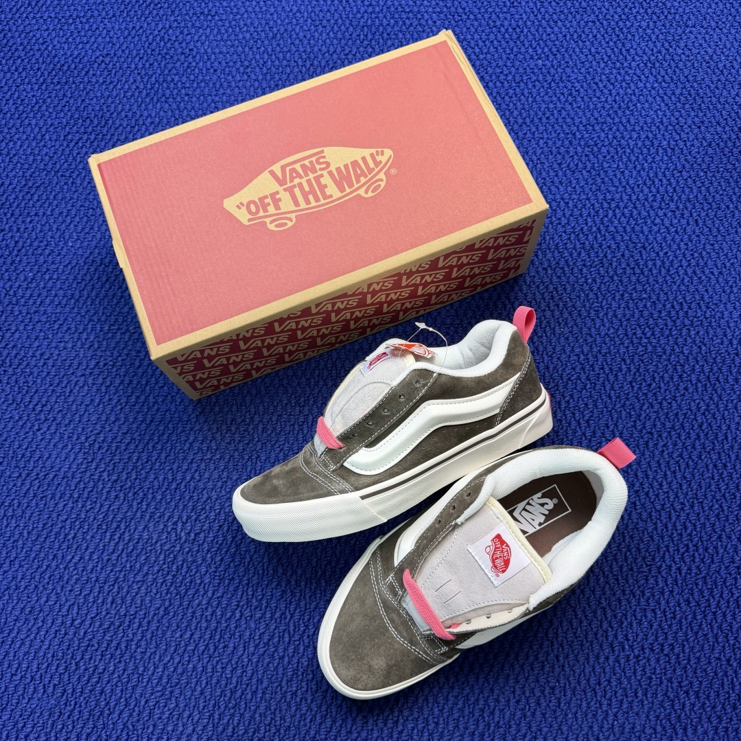 虎扑版！Vans Knu-Skool 低帮 KK50纯原级别外贸订单！万斯经典 硫化帆布板鞋 粗宽立体标