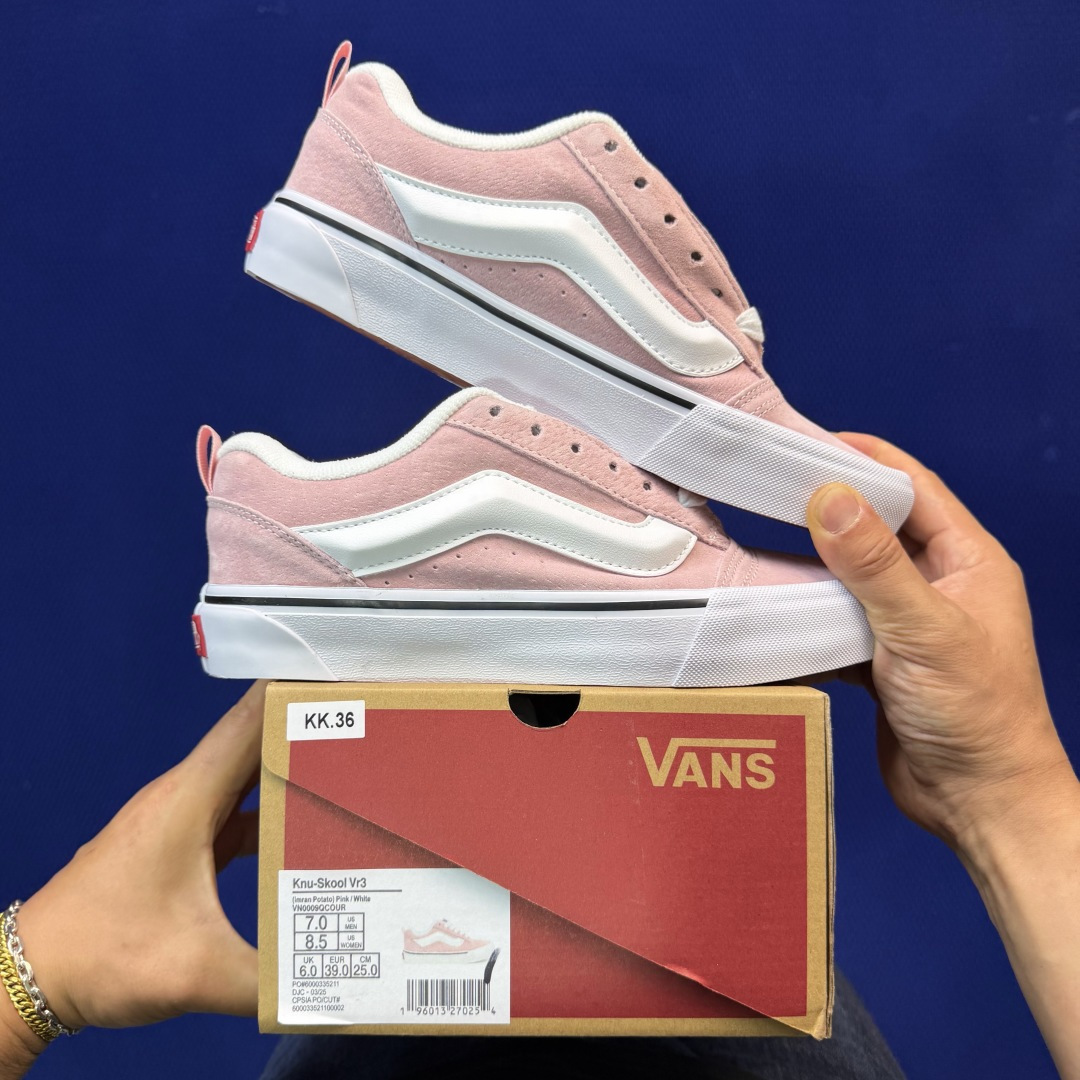 虎扑版！Vans Knu-Skool 低帮 KK36纯原级别外贸订单！万斯经典 硫化帆布板鞋 粗宽立体标