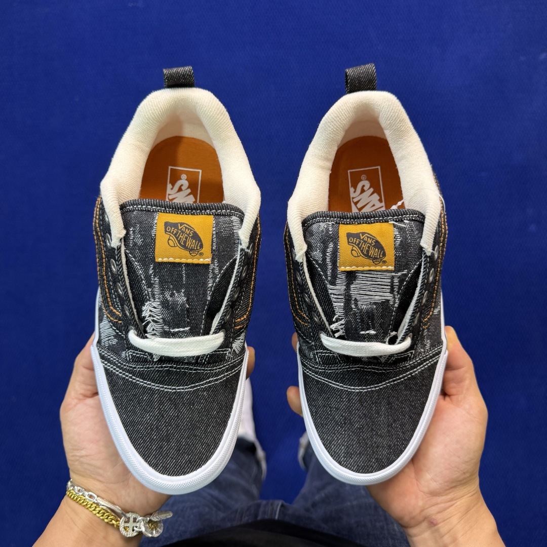虎扑版！Vans Knu-Skool 低帮 KK34纯原级别外贸订单！万斯经典 硫化帆布板鞋 粗宽立体标
