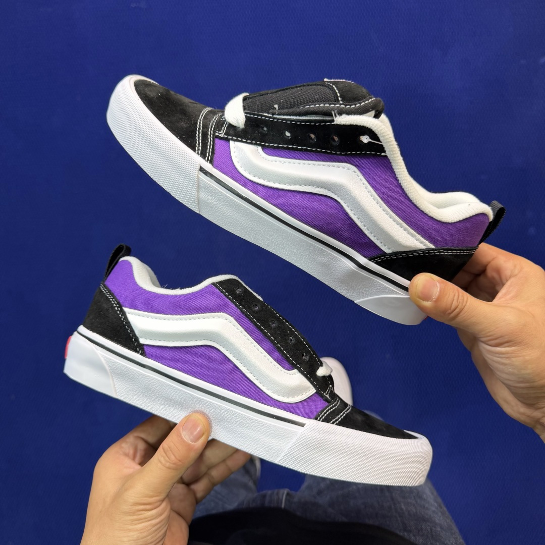 虎扑版！Vans Knu-Skool 低帮 KK14纯原级别外贸订单！万斯经典 硫化帆布板鞋 粗宽立体标