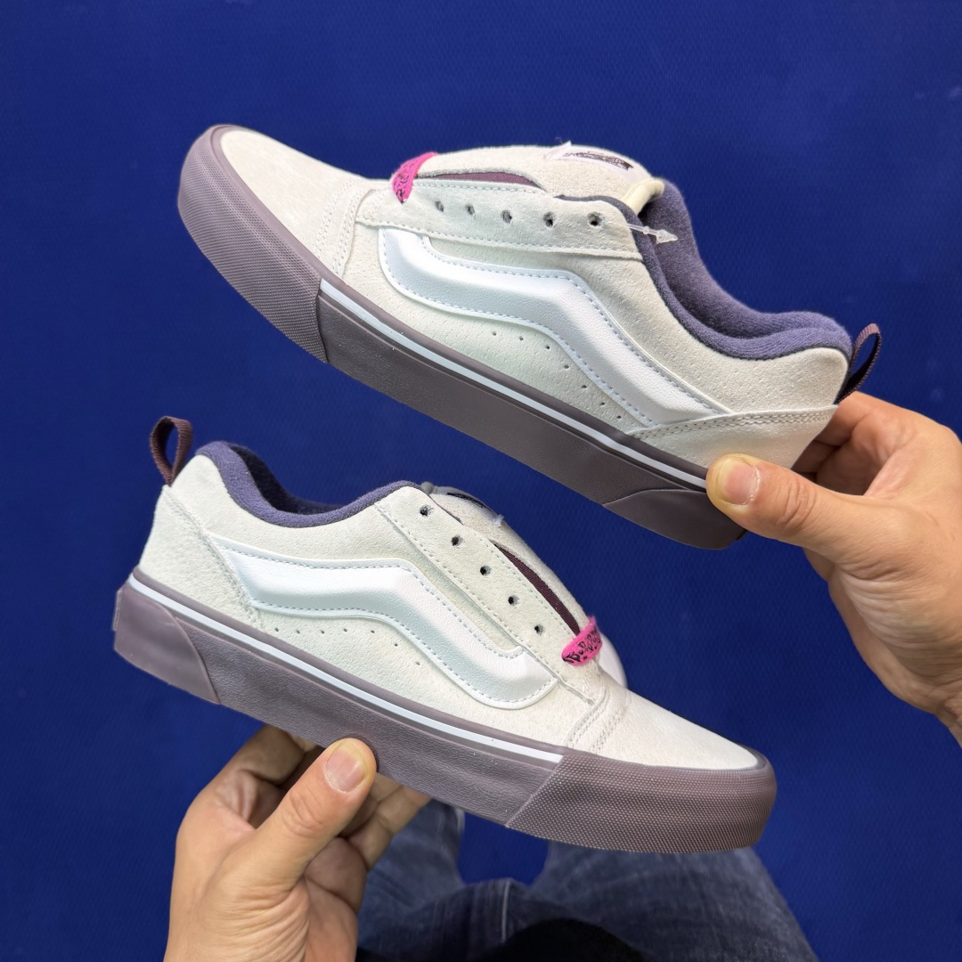 虎扑版！Vans Knu-Skool 低帮 KK25纯原级别外贸订单！万斯经典 硫化帆布板鞋 粗宽立体标
