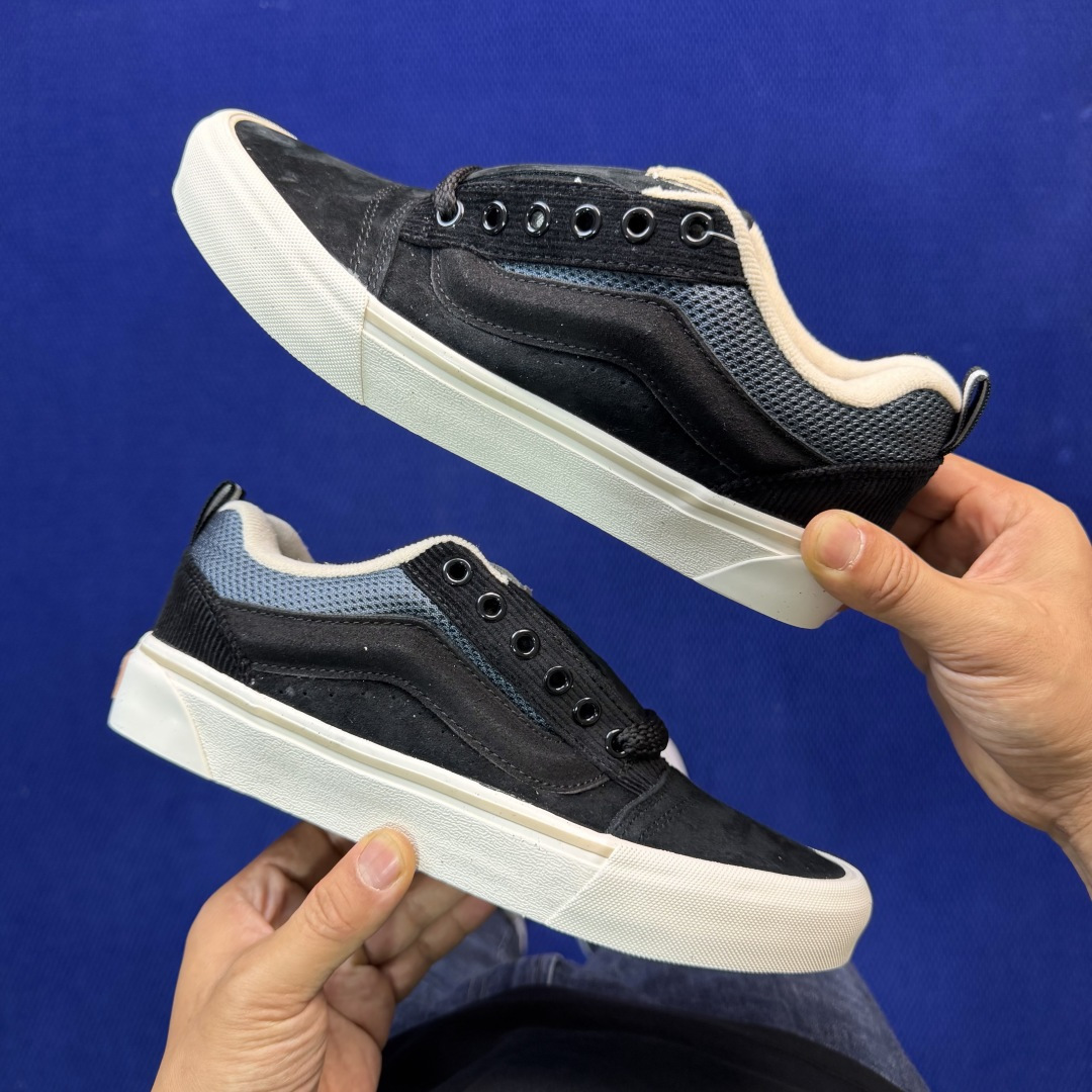 虎扑版！Vans Knu-Skool 低帮 KK02纯原级别外贸订单！万斯经典 硫化帆布板鞋 粗宽立体标