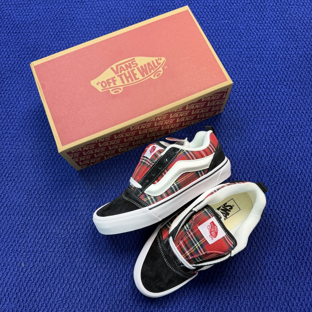 虎扑版！Vans Knu-Skool 低帮 KK41纯原级别外贸订单！万斯经典 硫化帆布板鞋 粗宽立体标