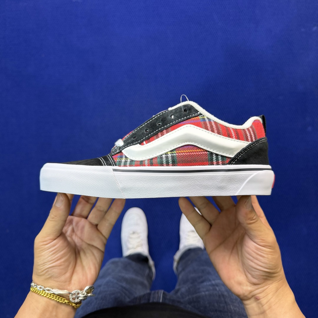虎扑版！Vans Knu-Skool 低帮 KK41纯原级别外贸订单！万斯经典 硫化帆布板鞋 粗宽立体标