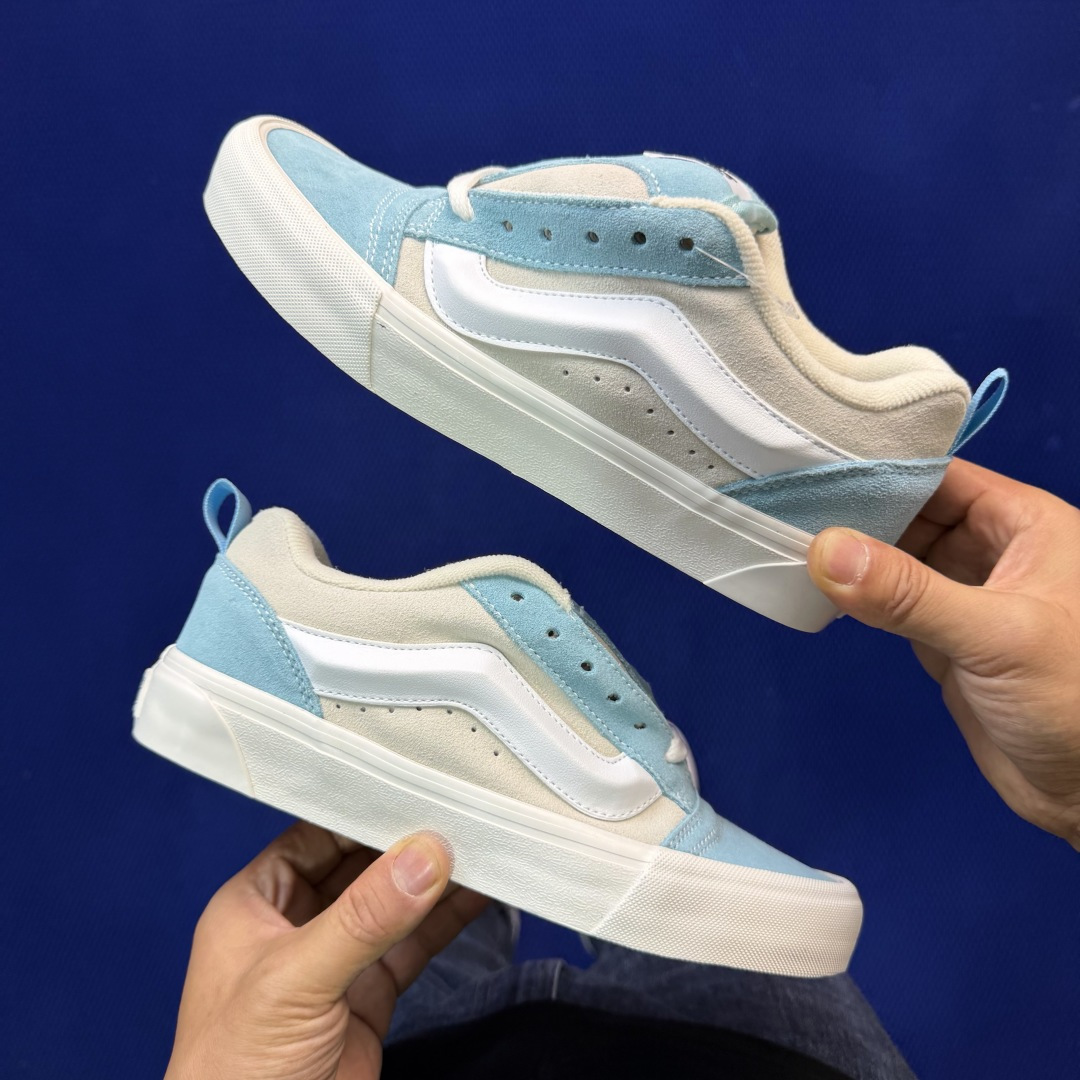 虎扑版！Vans Knu-Skool 低帮 KK06纯原级别外贸订单！万斯经典 硫化帆布板鞋 粗宽立体标